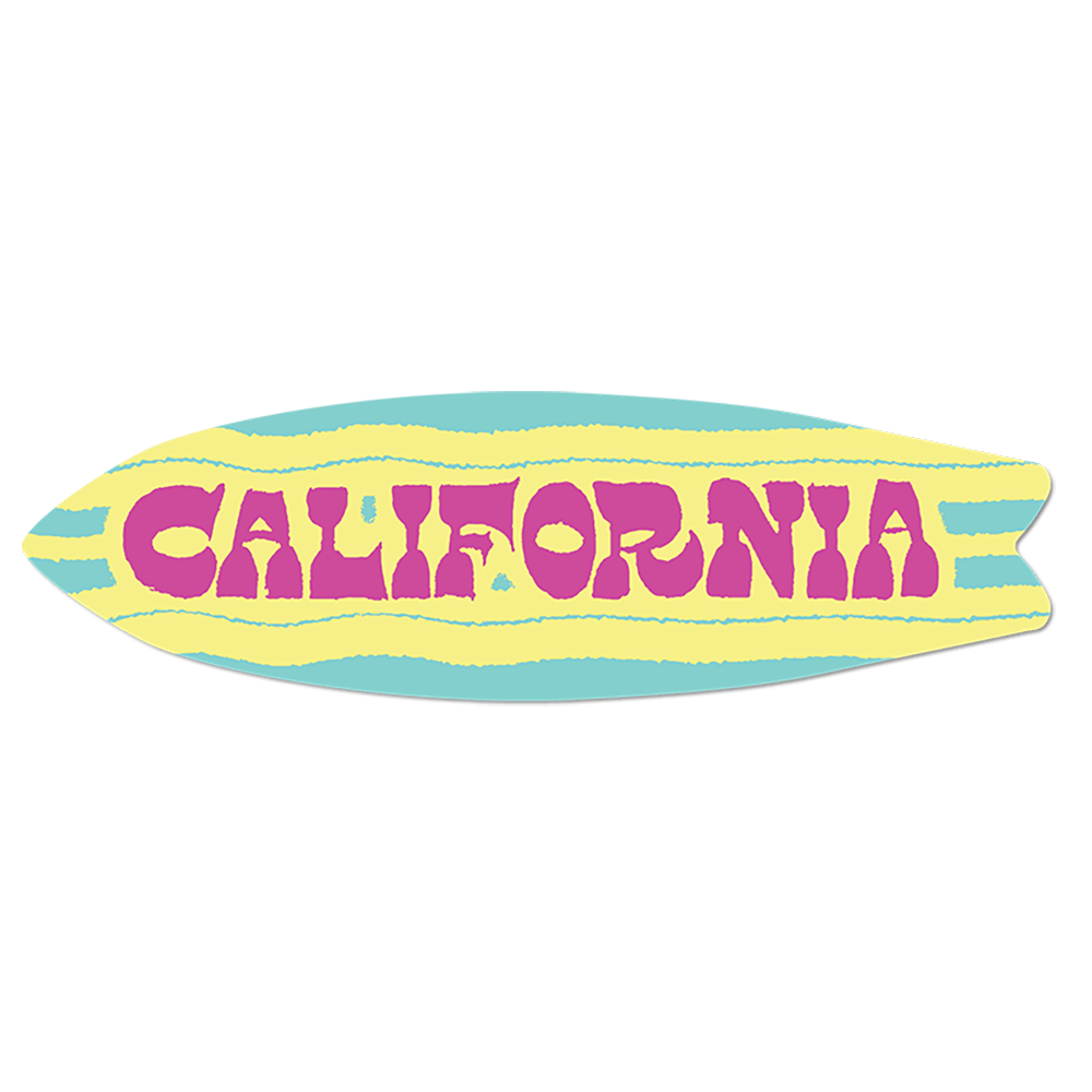 California Surfboard Vinyl Sticker Decal
