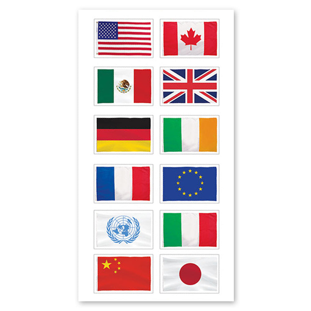 world countries flags stickers