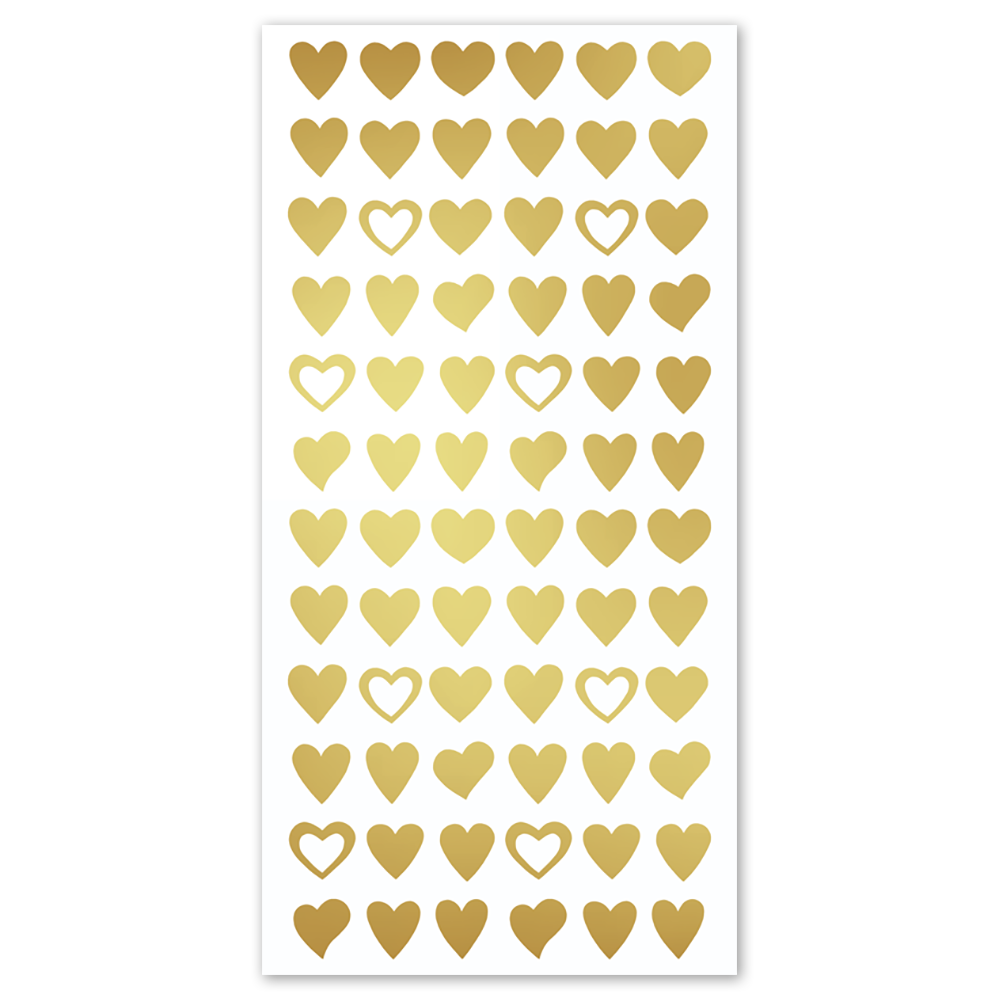 Gold Hearts Stickers - Packaged