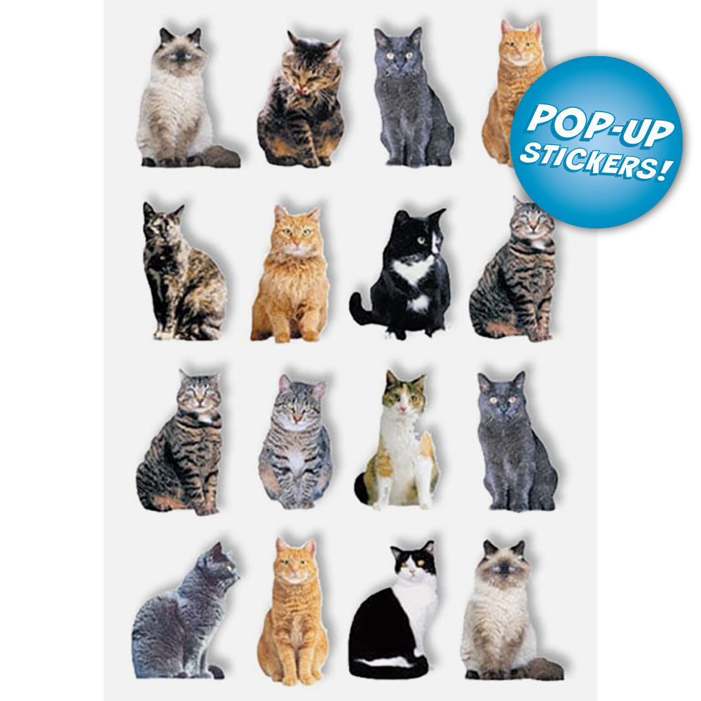 Cats Pop-Up 3-D Stickers