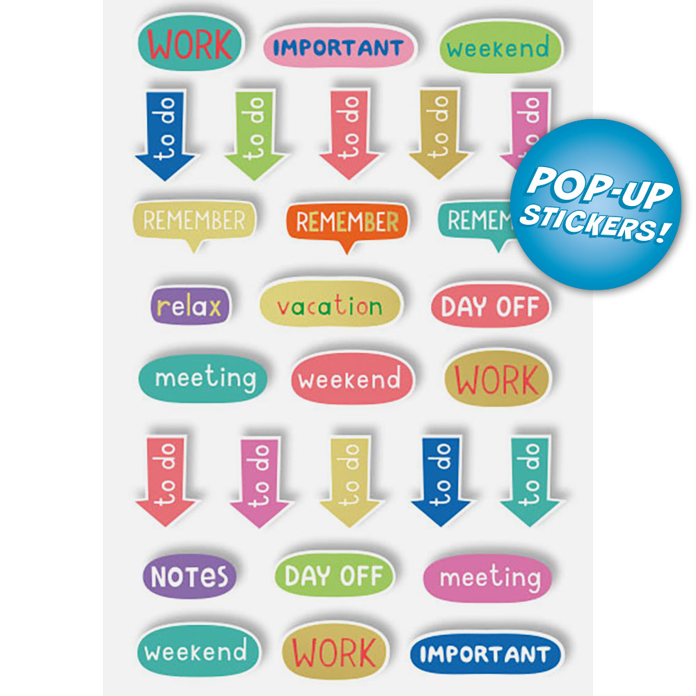 Reminders Planner Pop-Up 3-D Stickers