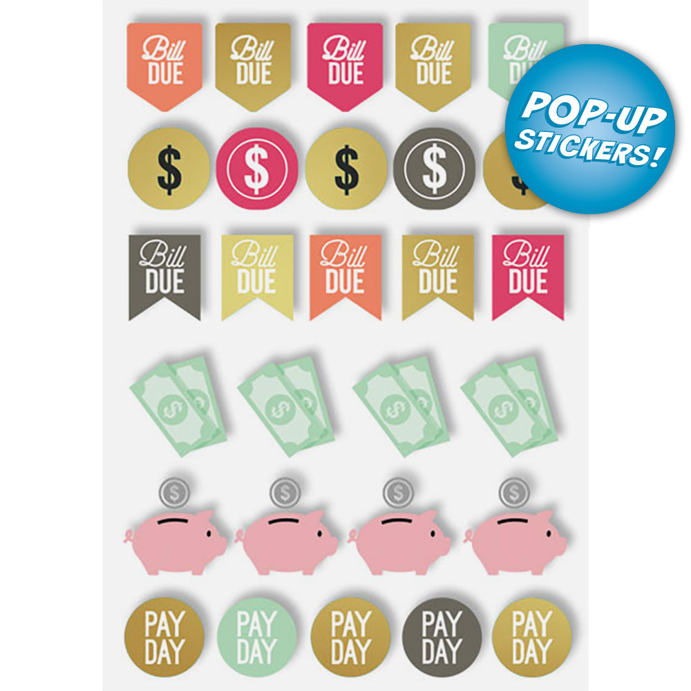 Budget Planners Pop-Up 3-D Stickers