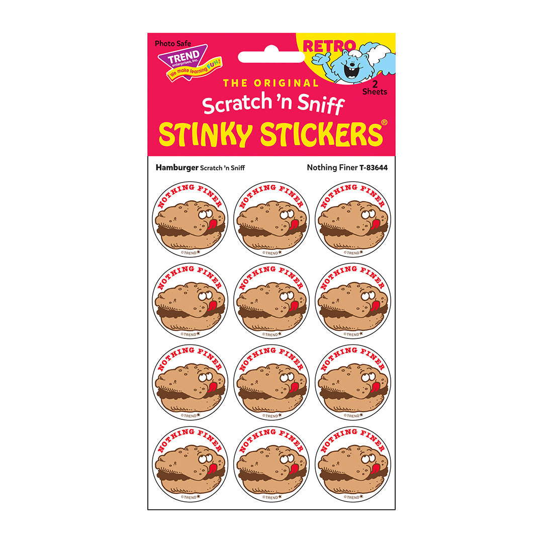 Vintage on sale Scratch n Sniff 6 Stickers Nothing Finer Sandwich Burger Sticker