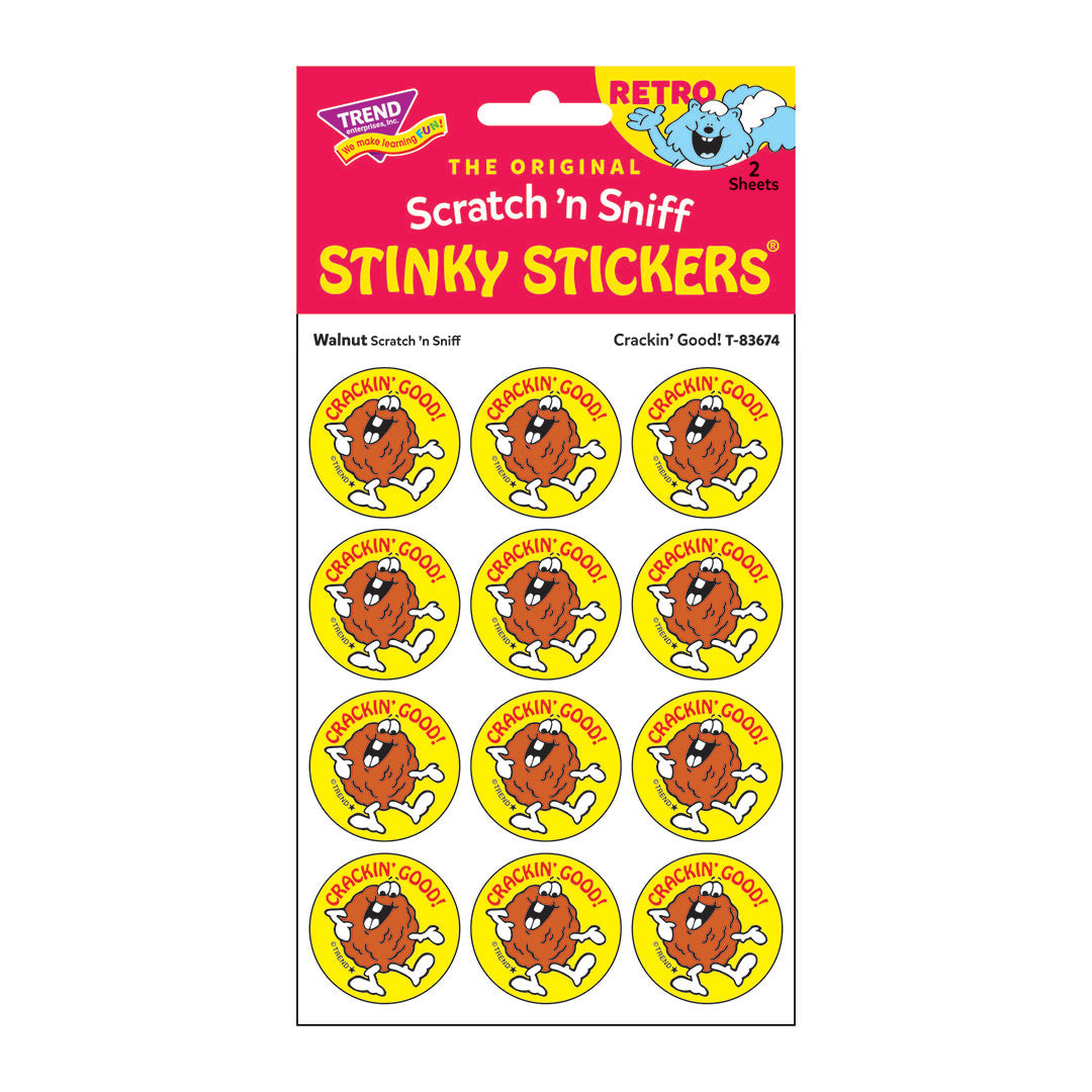 Walnut-Scented Retro Scratch And Sniff Stinky Stickers