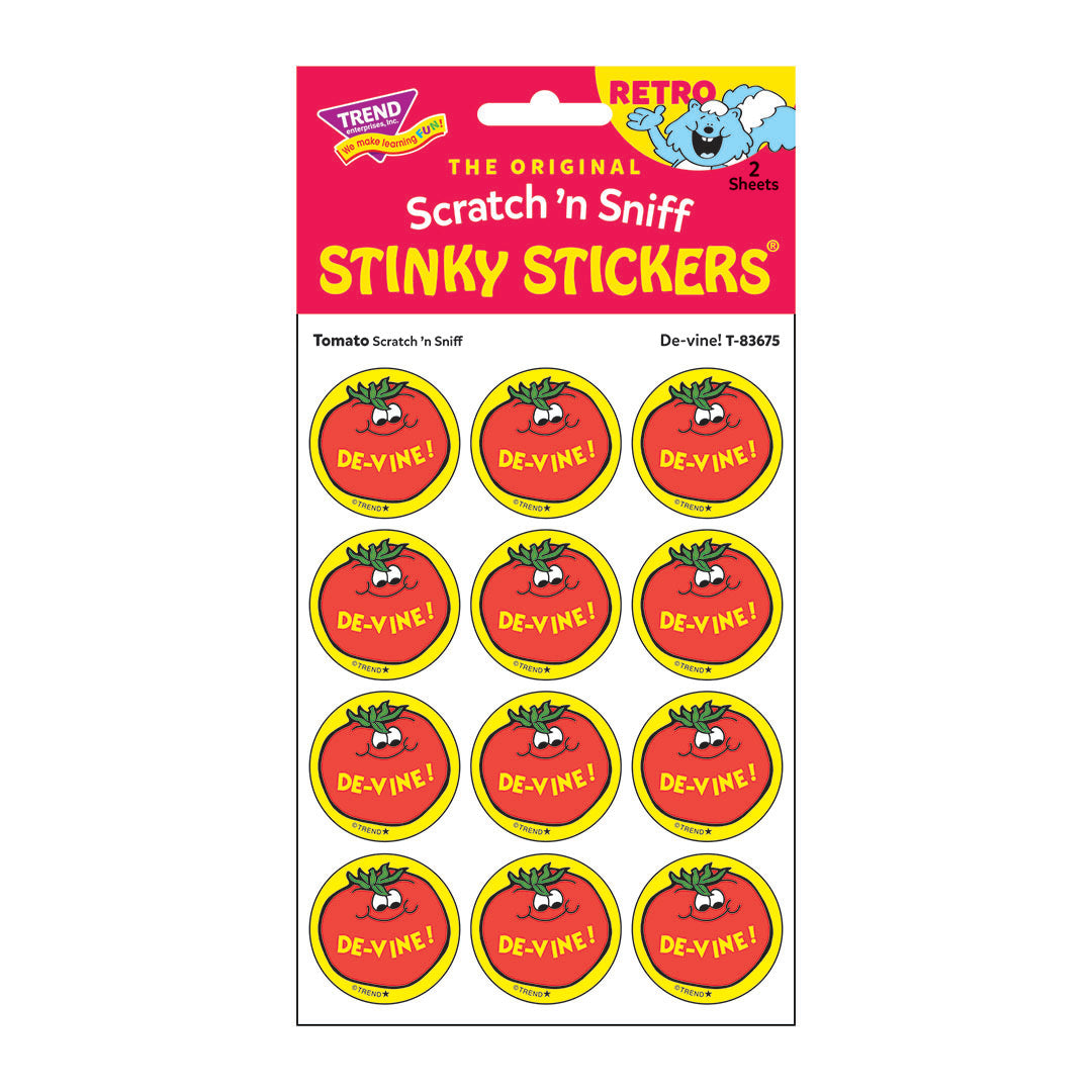 Tomato-Scented Retro Scratch And Sniff Stinky Stickers