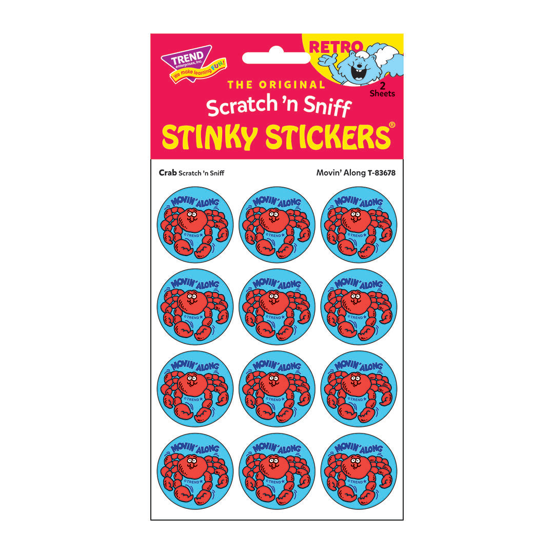 Crab-Scented Retro Scratch And Sniff Stinky Stickers