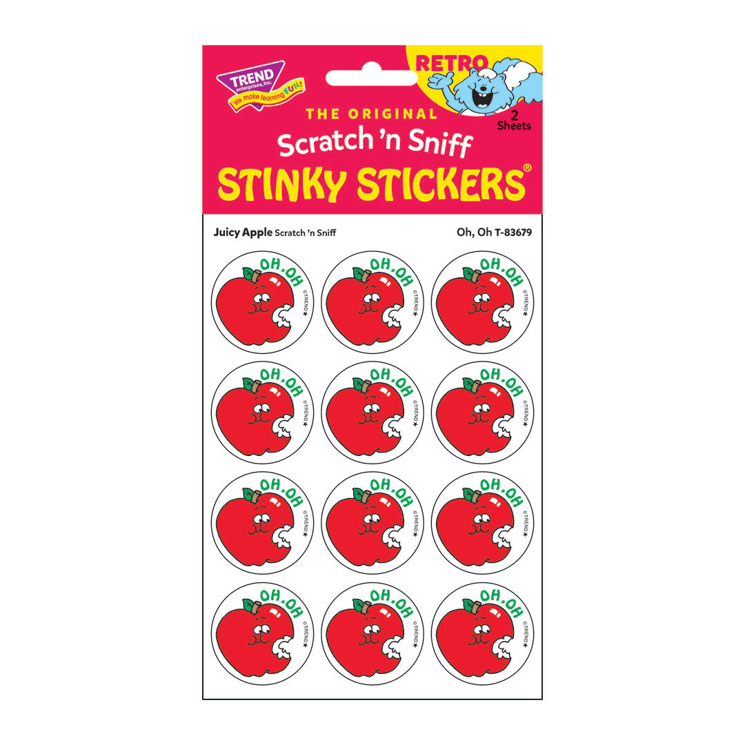 Apple-Scented Retro Scratch And Sniff Stinky Stickers