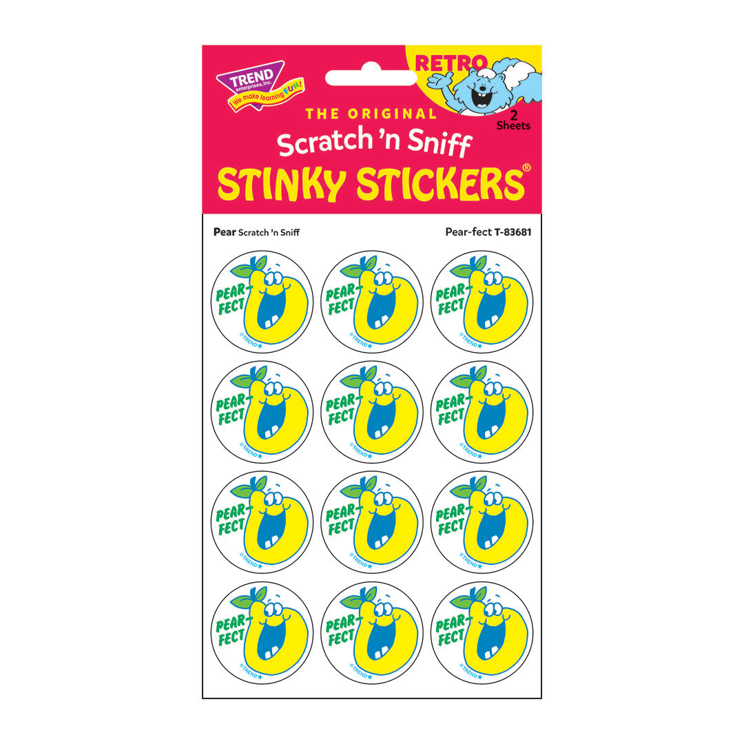 Pear-Scented Retro Scratch And Sniff Stinky Stickers