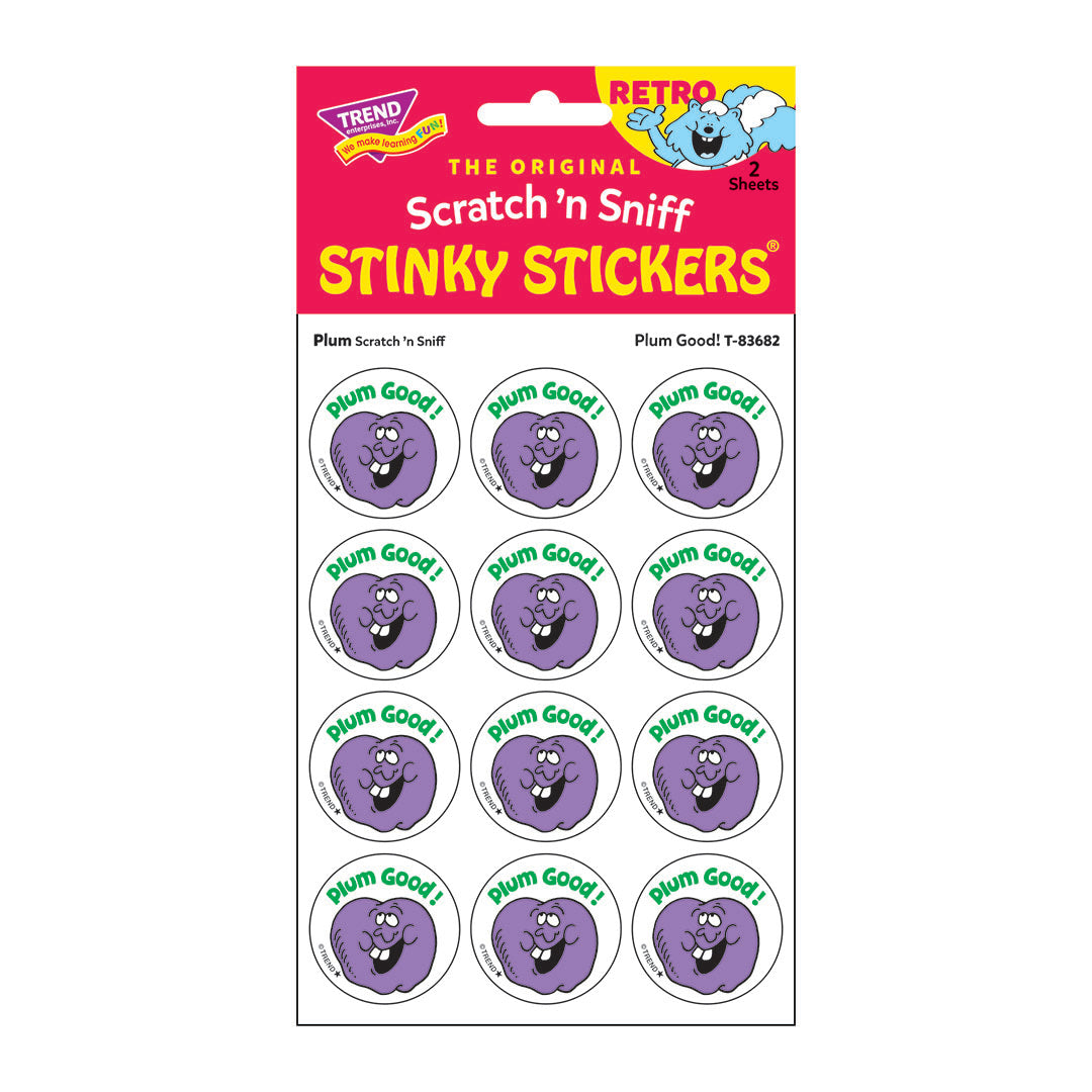 Plum-Scented Retro Scratch And Sniff Stinky Stickers