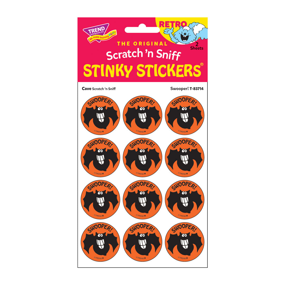 Swooper! - Cave (Wood Smoke)-Scented Retro Scratch And Sniff Stinky Stickers