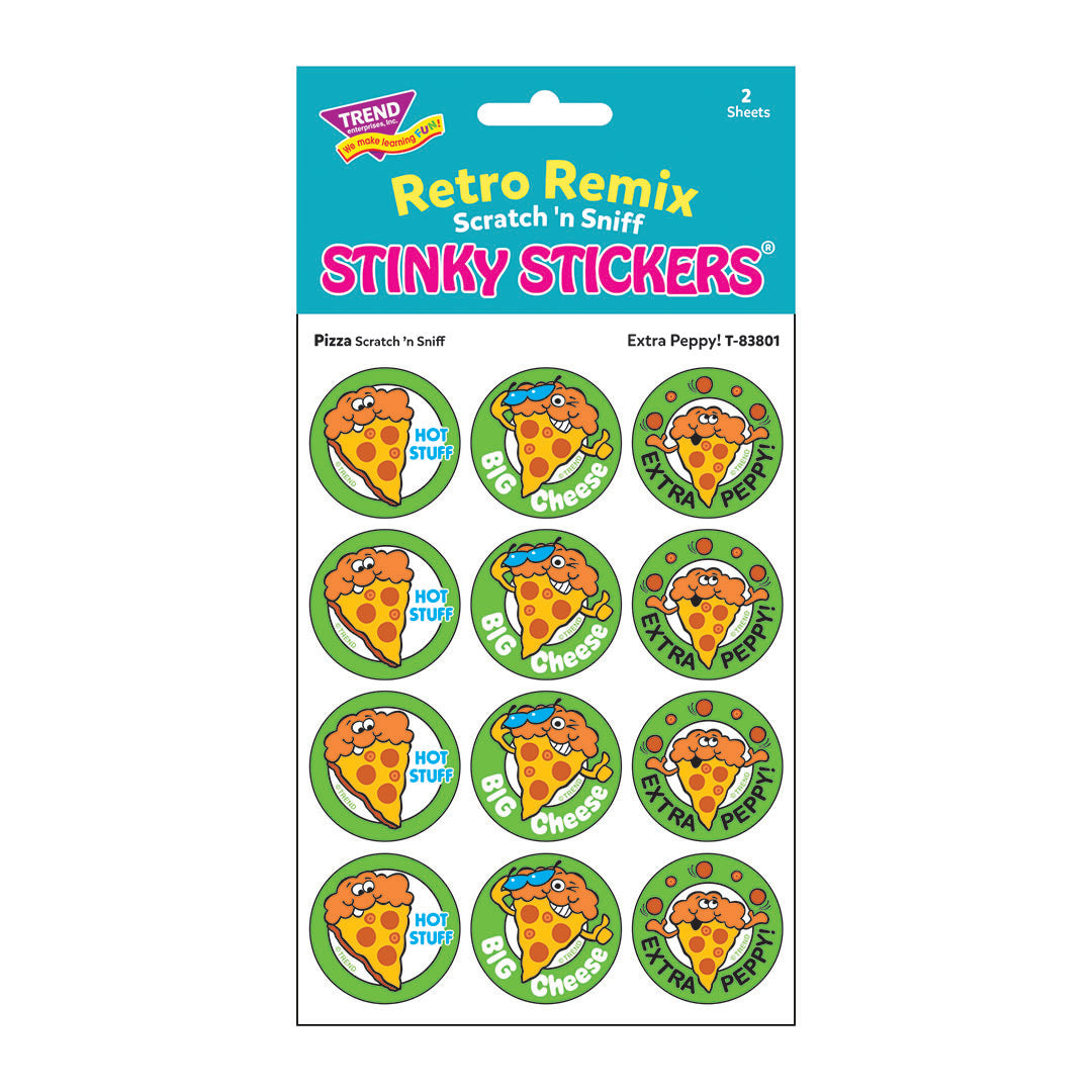 Pizza-Scented Retro Remix Stinky Stickers
