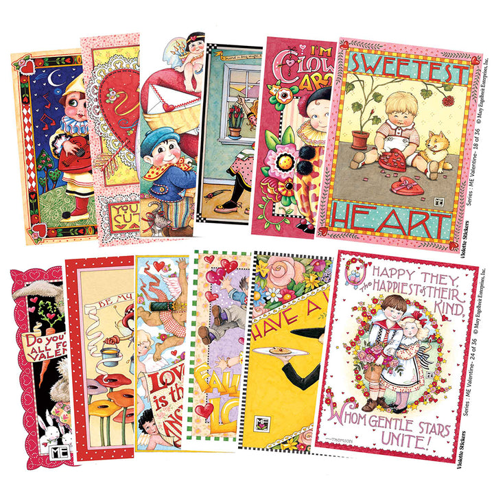 Mary Engelbreit's Valentine Crooner Vinyl Sticker Decals Tin