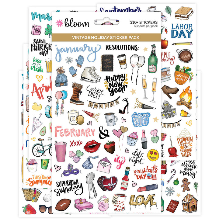 Vintage Holiday Planner Stickers Pack