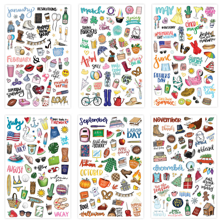 Vintage Holiday Planner Stickers Pack