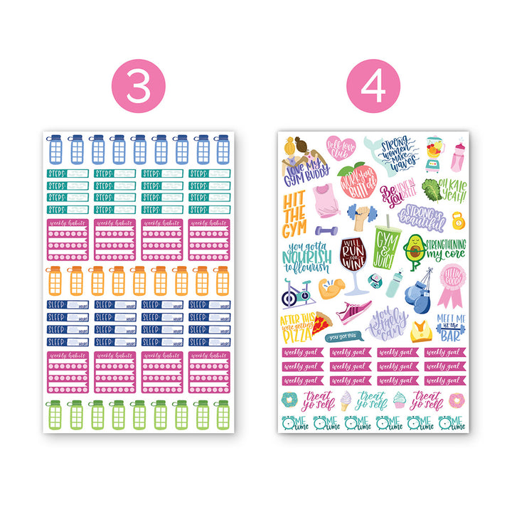Fitness Planner Stickers Pack