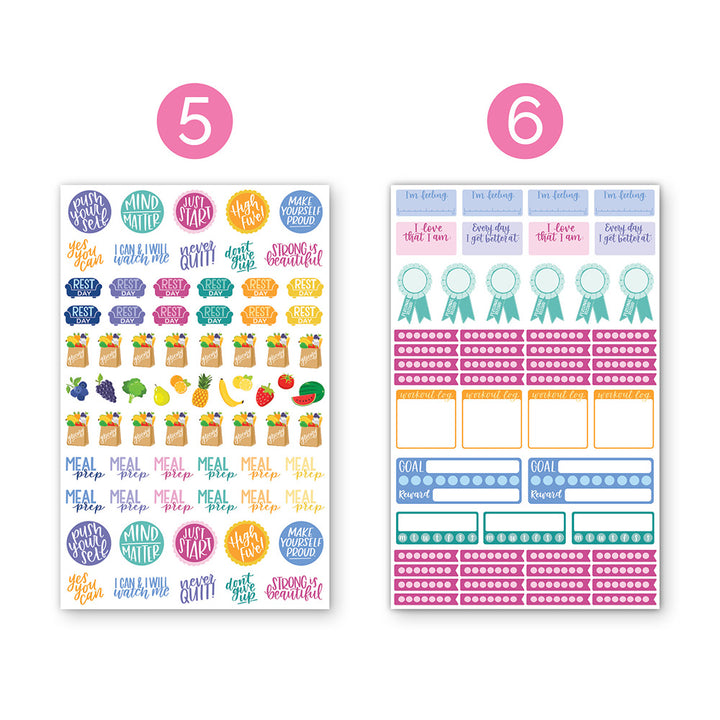 Fitness Planner Stickers Pack