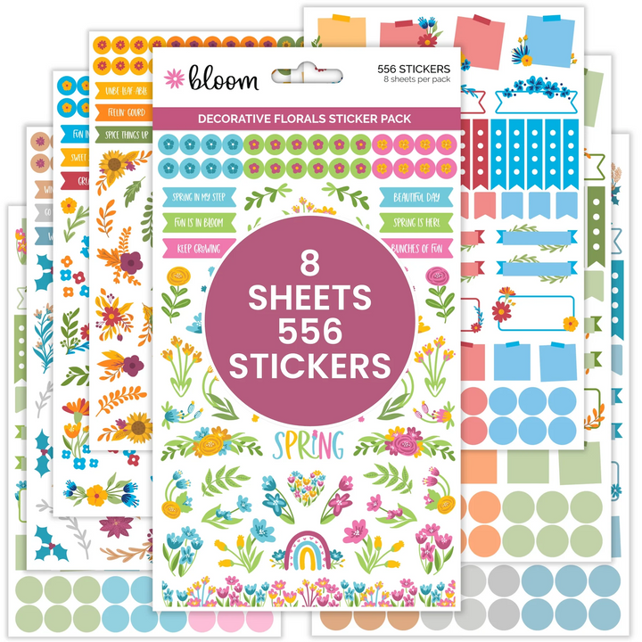 Decorative Florals Planner Stickers Pack