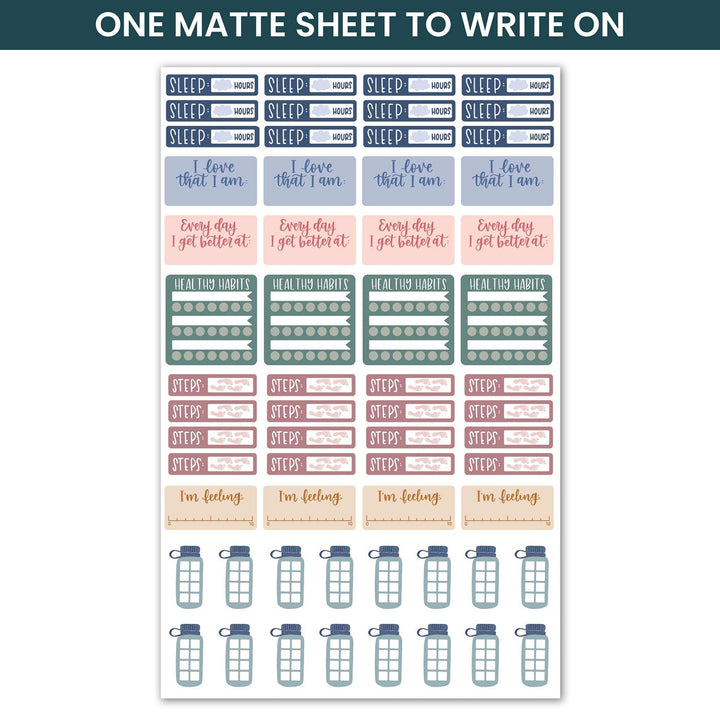 Rest is Self-Care Planner Stickers Pack One Matte Sheet To Write On