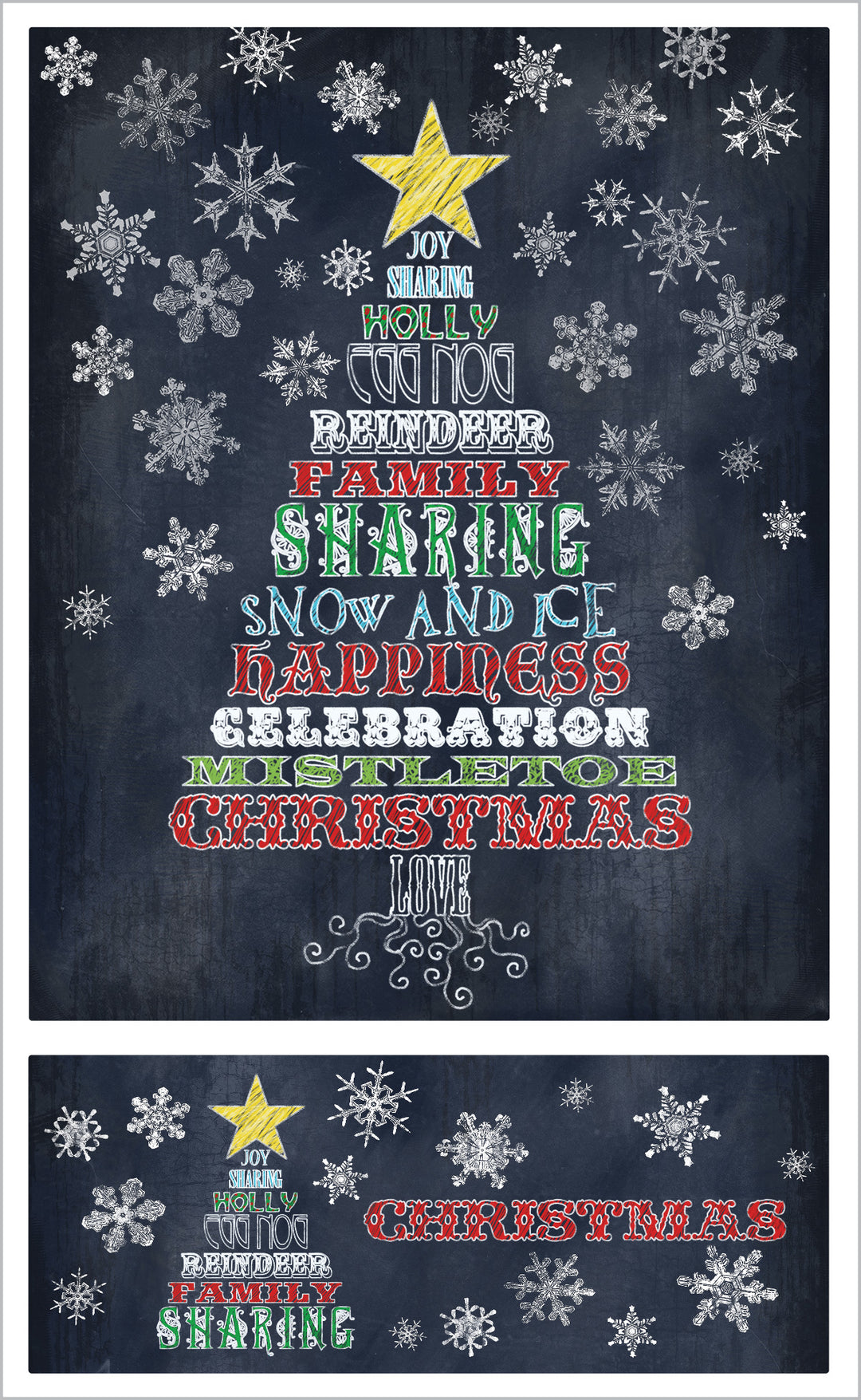 Chalk-drawn Holiday Tree Stickers