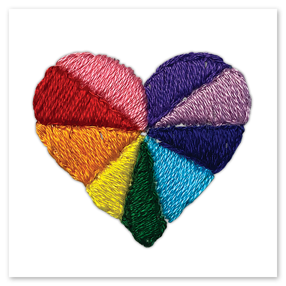 Rainbow Stitched Heart Tattly Temporary Tattoos