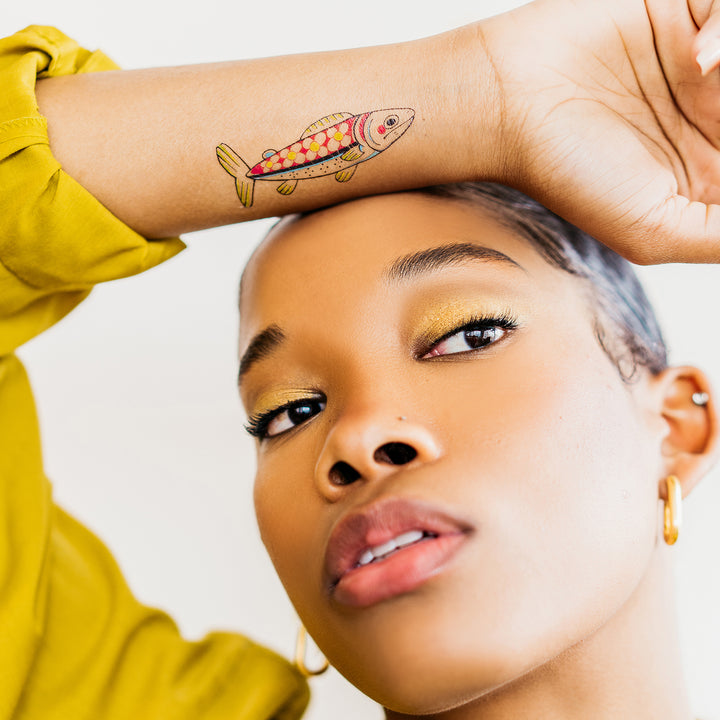 Daisy Fish Tattly Temporary Tattoos