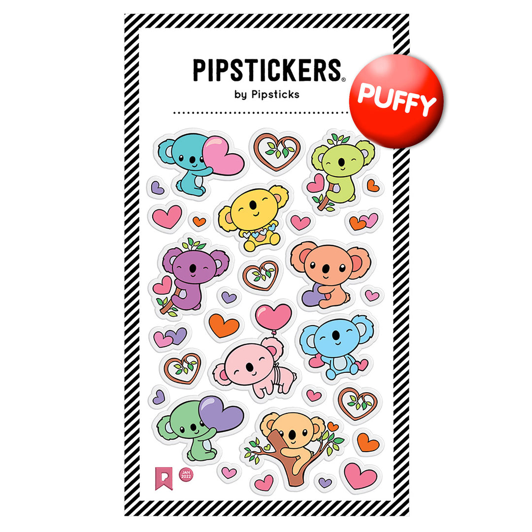 Puffy Pastel Koala Stickers