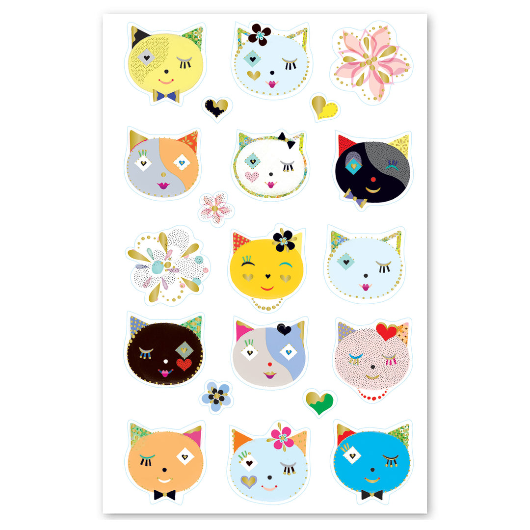 Cats Frilly Faces Stickers