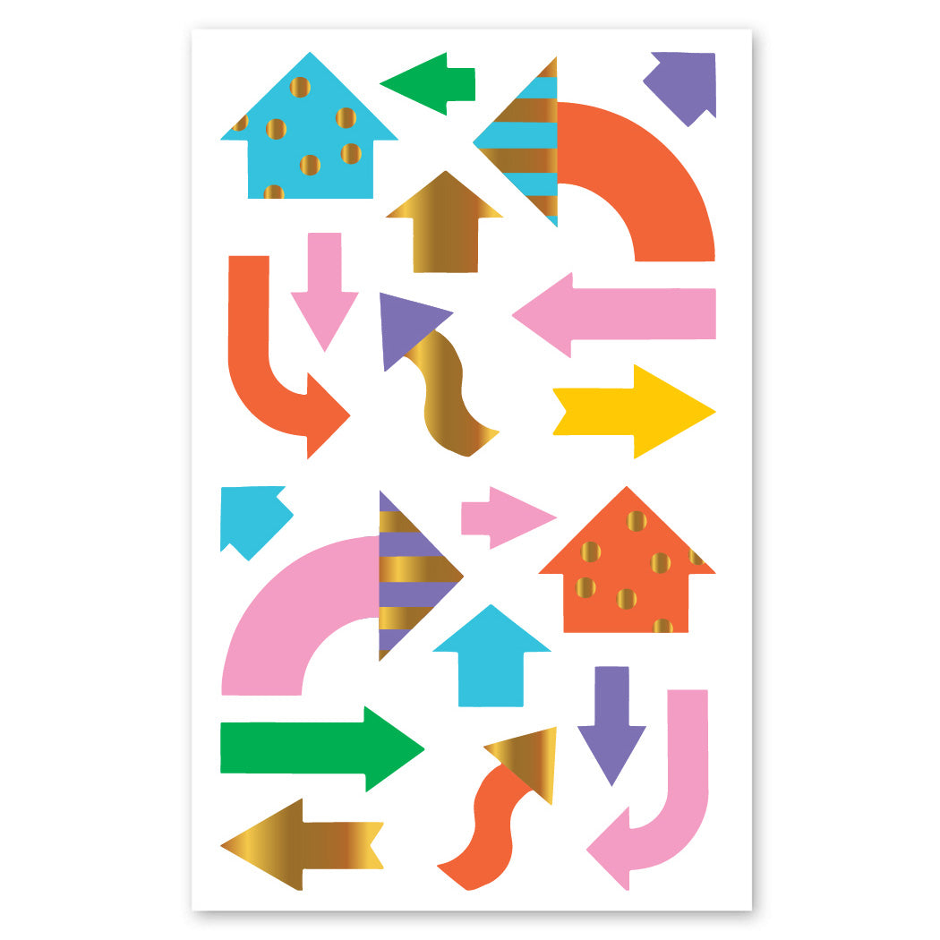 Multi-colored Directional Arrows Stickers