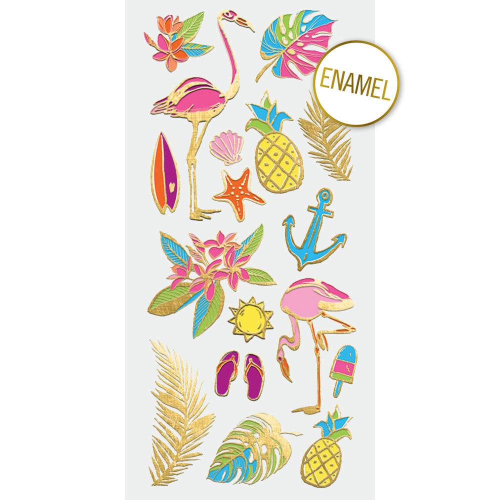Tropical Faux Enamel Stickers