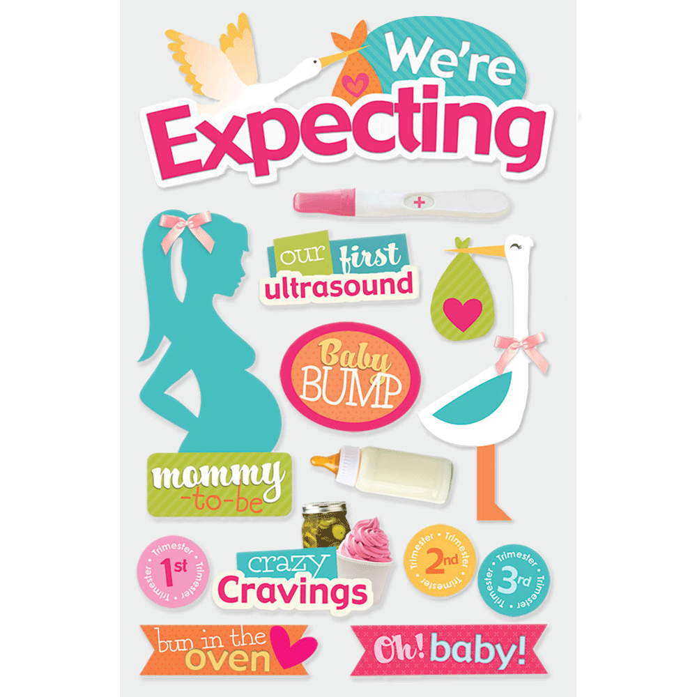 We're Expecting 3-D Stickers