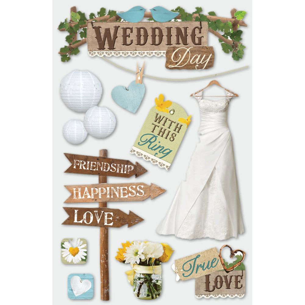 Wedding 3-D Stickers