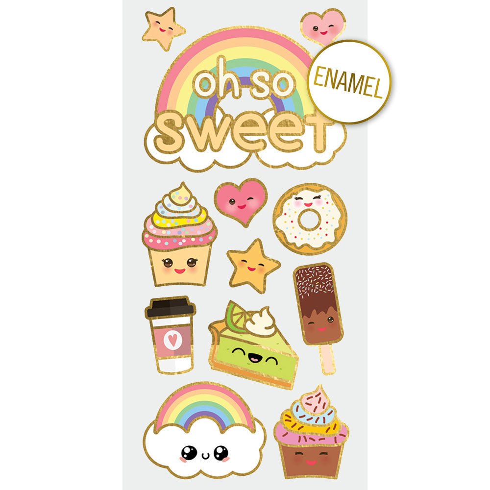 Kawaii Faux Enamel Stickers
