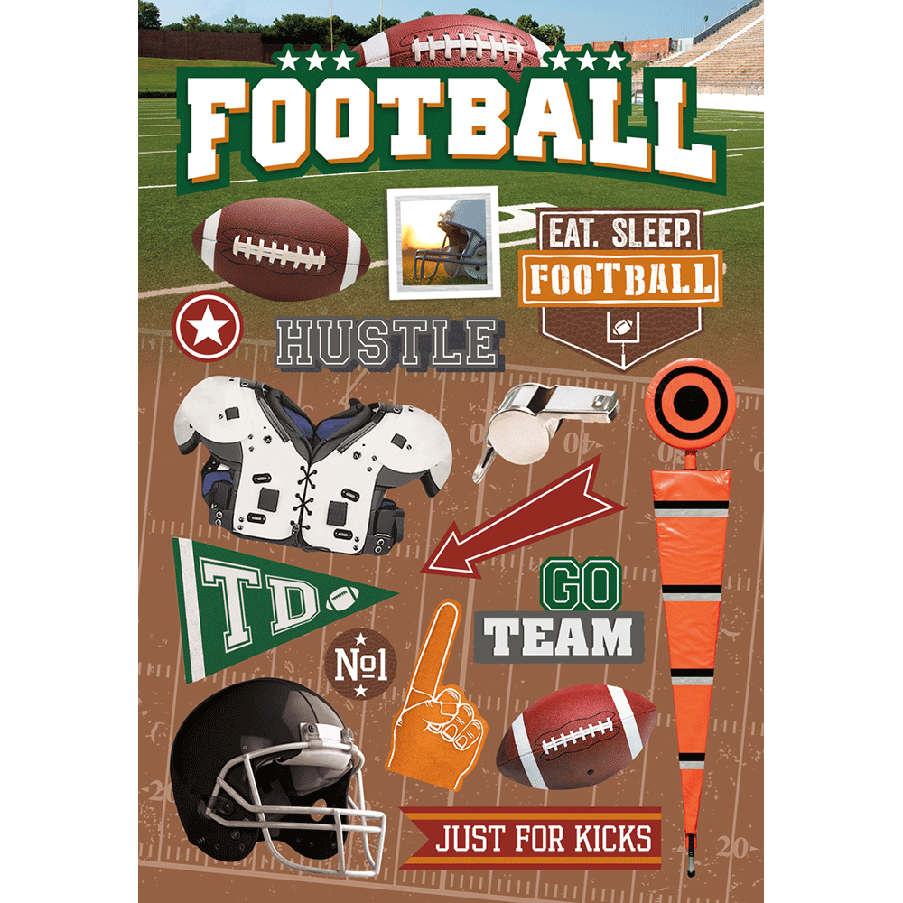 Football Essentials Dimensional Stickers