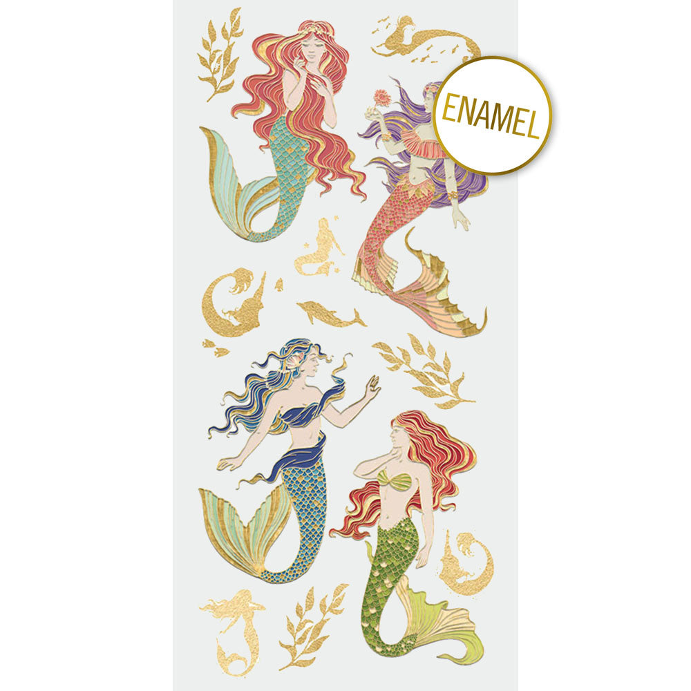Mermaids Faux Enamel Stickers