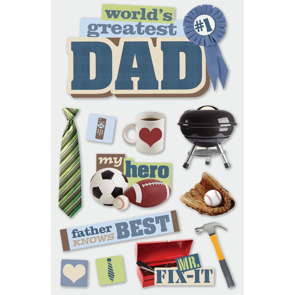 Dad 3-D Stickers