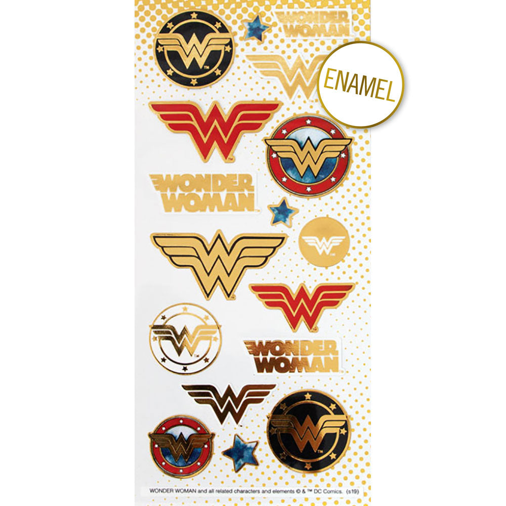 Wonder Woman Logos Faux Enamel Stickers