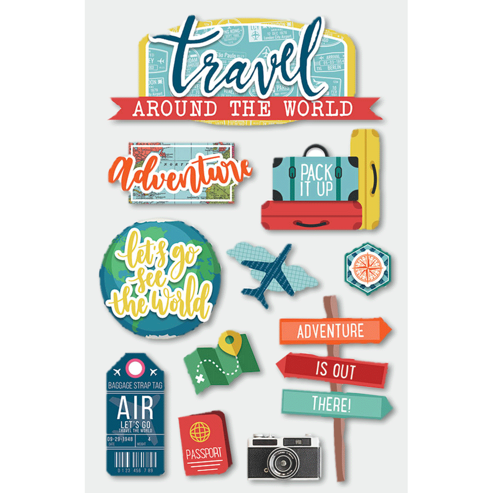 Around the World 3-D Stickers