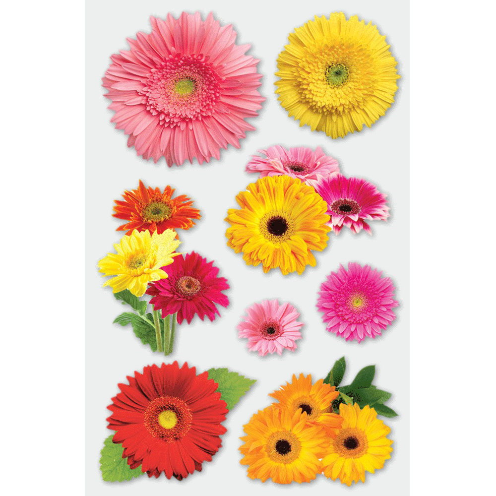 Gerbera Daisies 3-D Stickers