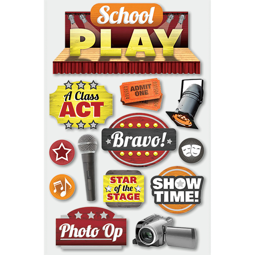 School Play 3-D Stickers