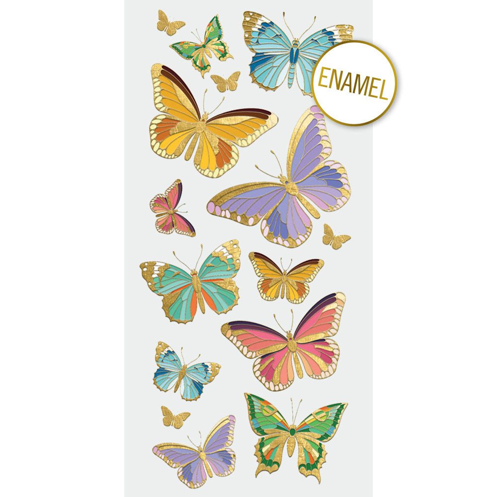 Butterflies Faux Enamel Stickers