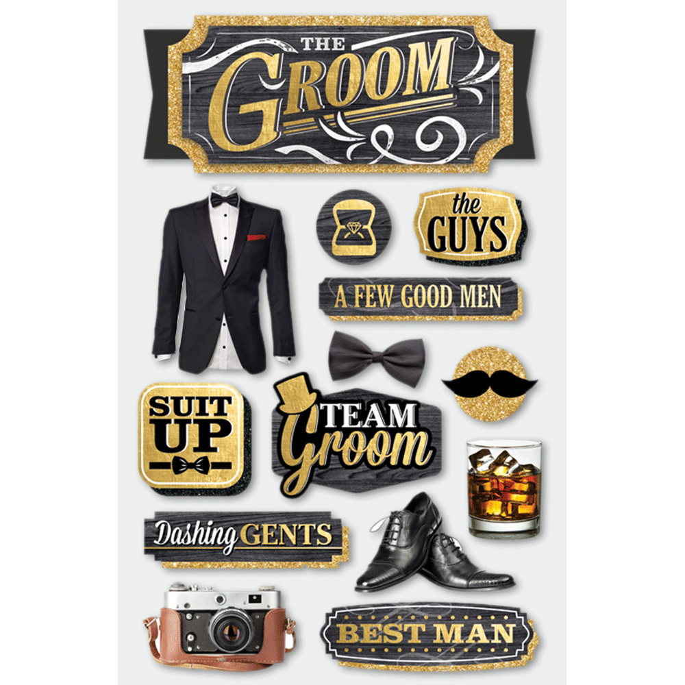 Groom 3-D Stickers
