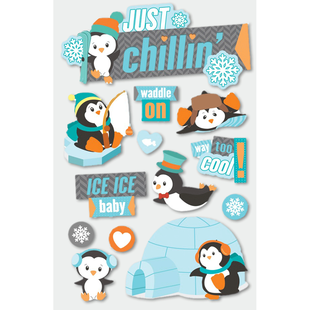 Just Chillin' 3-D Stickers