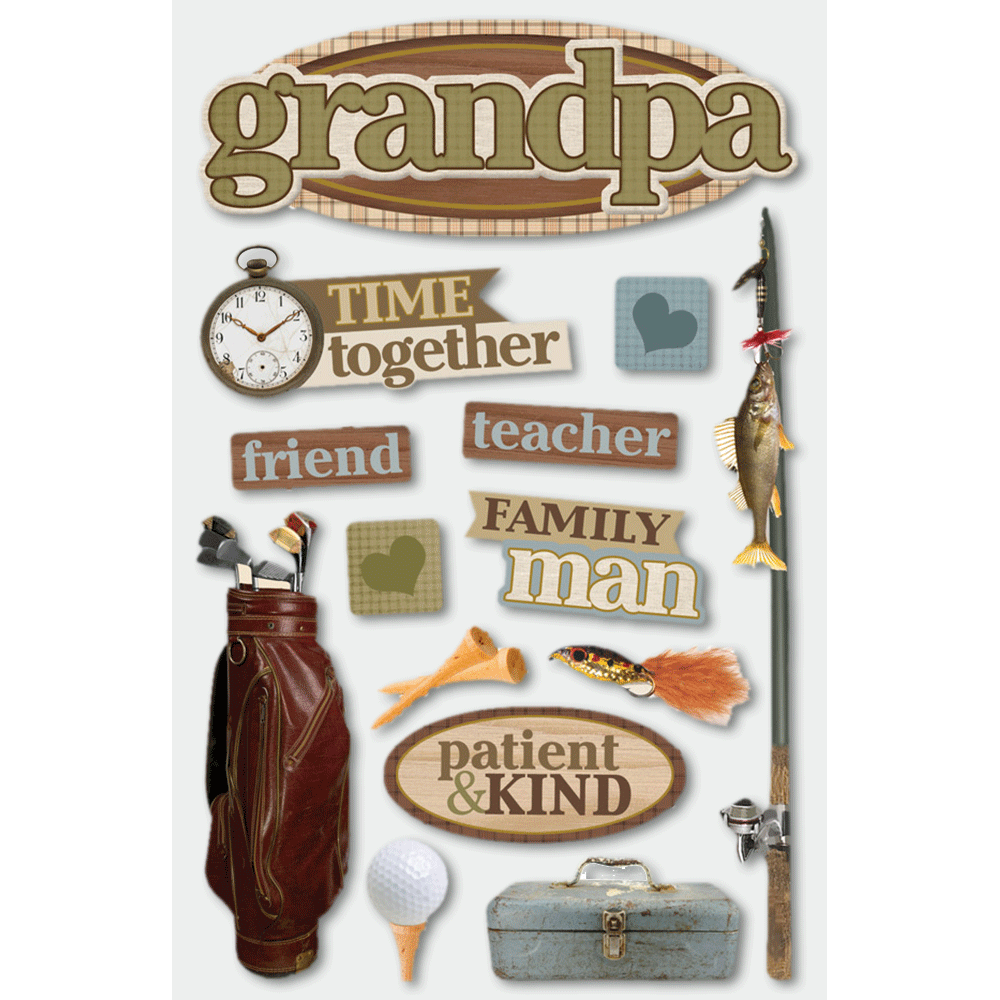 Grandpa 3-D Stickers