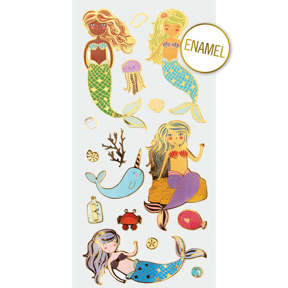 Mermaids Faux Enamel Stickers
