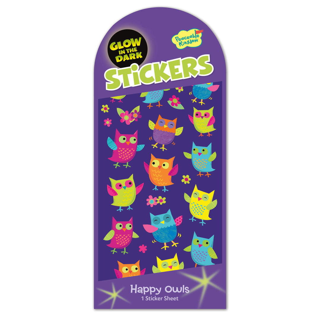 Happy Owls Glow-In-The-Dark Stickers