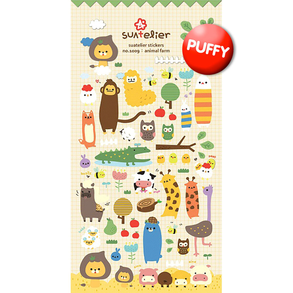 Animal Farm Puffy Stickers