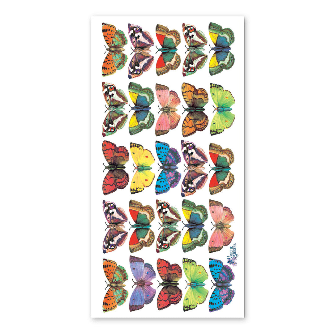 Colorful Butterfly Stickers - 25 Per Sheet - Sticker Planet