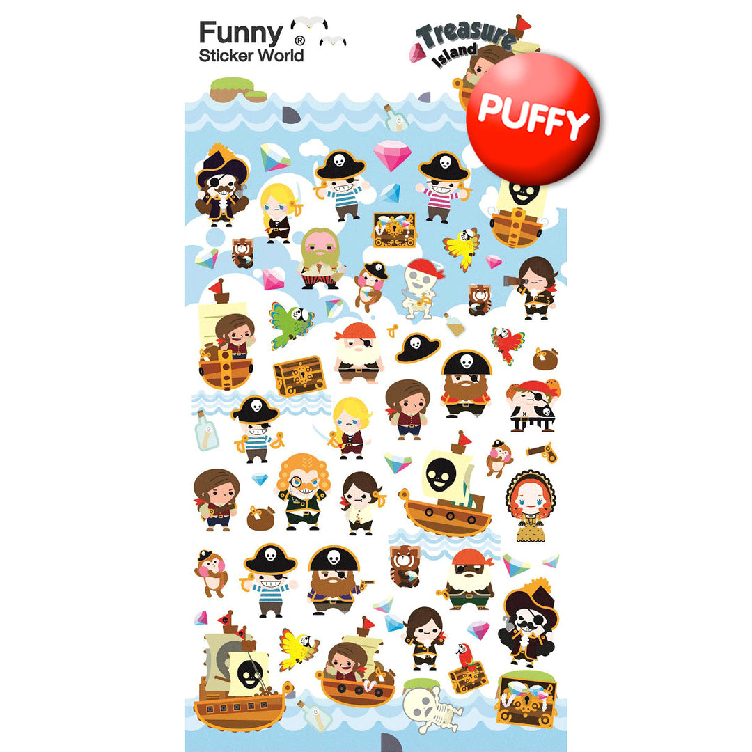 Treasure Island Puffy Stickers