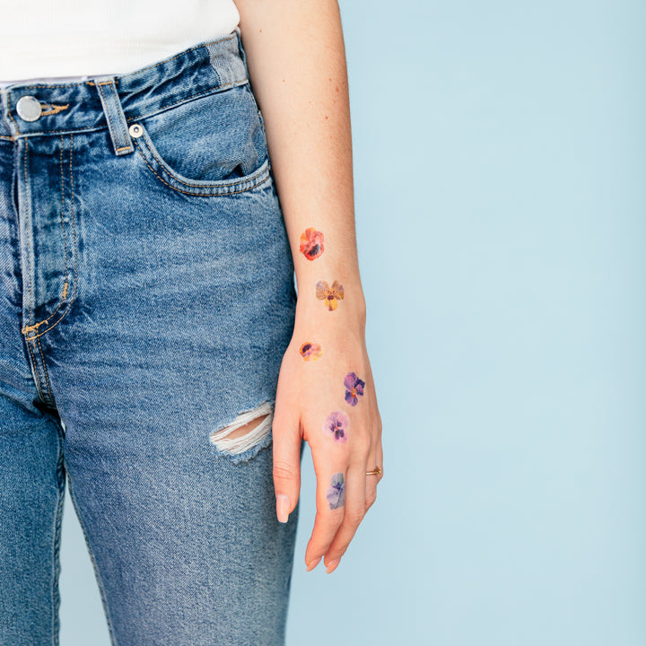 Pansies Tattly Tattoos