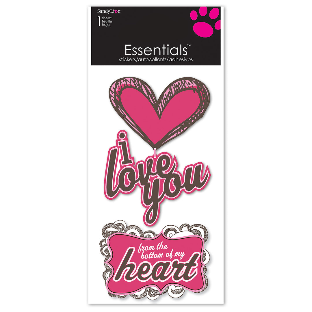I Love You Essentials Dimensional Stickers